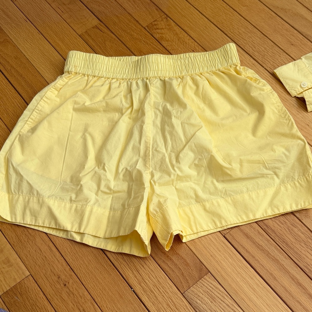 LMND / Light Yellow long sleeve Button-Up Shirt & Shorts Set - Cotton - Small - Picture 6 of 11